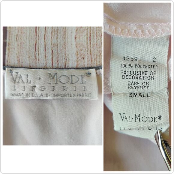 Vintage Val Mode Lingerie V-neck satin lace nightie sz S - Picture 8 of 8